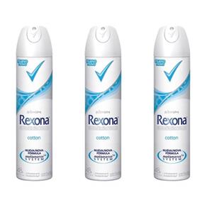 Rexona Cotton Dry Desodorante Aerosol Feminino 90g - Kit com 03