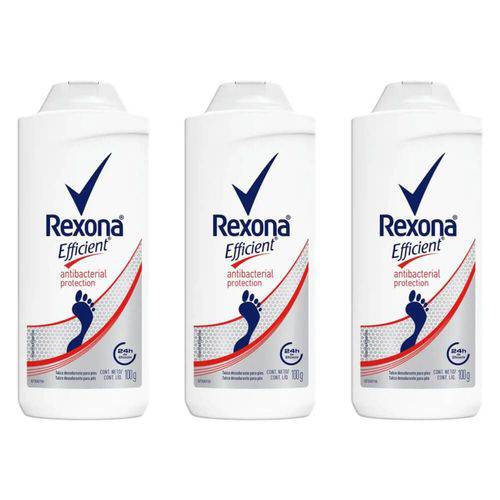 Rexona Efficient Talco Desodorante P/ Pés 100g (kit C/03)