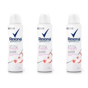Rexona Flor & Lichia Desodorante Aerosol Feminino 90g - Kit com 03