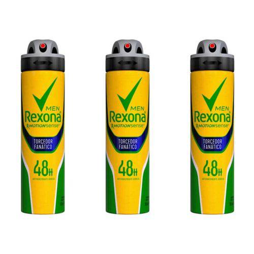 Rexona Football Fanatics Desodorante Aerosol Masculino 90g (kit C/03)