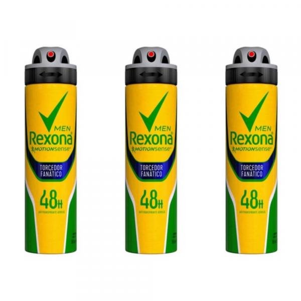 Rexona Football Fanatics Desodorante Aerosol Masculino 90g (Kit C/03)