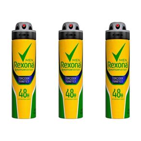 Rexona Football Fanatics Desodorante Aerosol Masculino 90g - Kit com 03