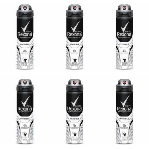 Rexona Invisible Desodorante Aerosol Masculino 90g (kit C/06)