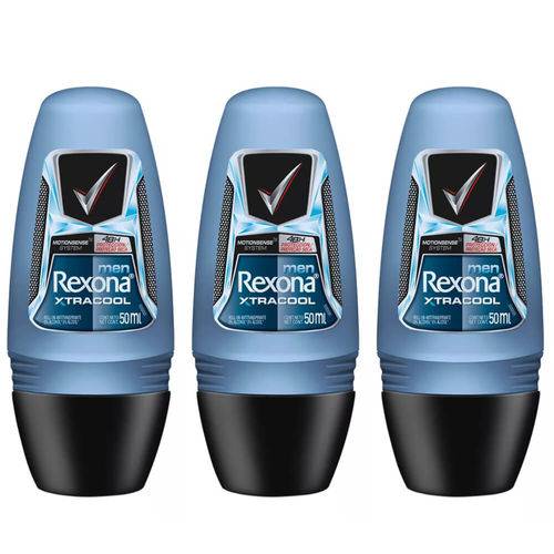 Rexona Men Extra Cool Desodorante Rollon Masculino 50ml (kit C/03)