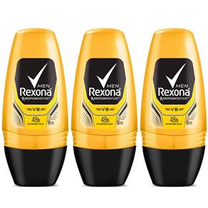 Rexona Men V8 Desodorante Rollon Masculino 50ml - Kit com 03