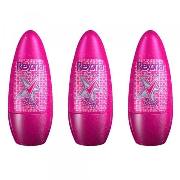 Rexona Teens Beauty Desodorante Rollon 50ml (Kit C/03)