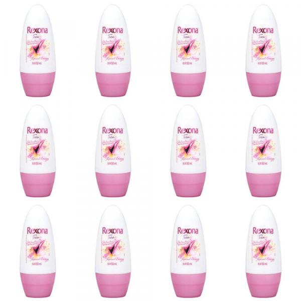 Rexona Teens Desodorante Rollon Feminino 50ml (Kit C/12)