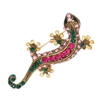 Rhinestone Alloy Vintage Chameleon Lizard Brooch Pin para Broches Jóias Mulheres Costume