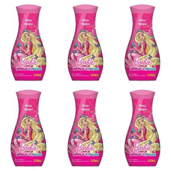 Ricca Barbie Reinos Mágicos Shampoo 250ml (Kit C/06)