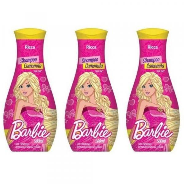 Ricca Barbie Shampoo Camomila 500ml (Kit C/03)