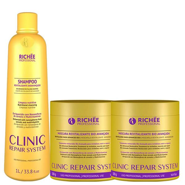 Richée Clinic Repair System Shampoo 1 Litro +2 Máscaras 500g - Richée Professional