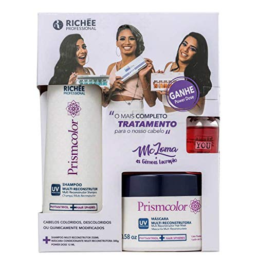 Richée Kit Prismcolor Reconstrutor:shampoo e Máscara, Grátis Power Dose