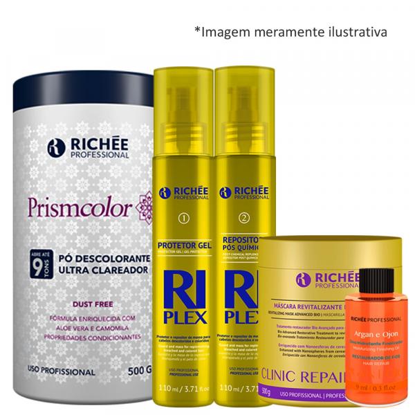 Richée Pó Descolorante + Clinic Repair + Riplex + Ojon Óleo - Richée Professional