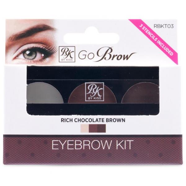 RK Kiss New York Go Brow Eyebrow Kit - Rich Chocolate Brown