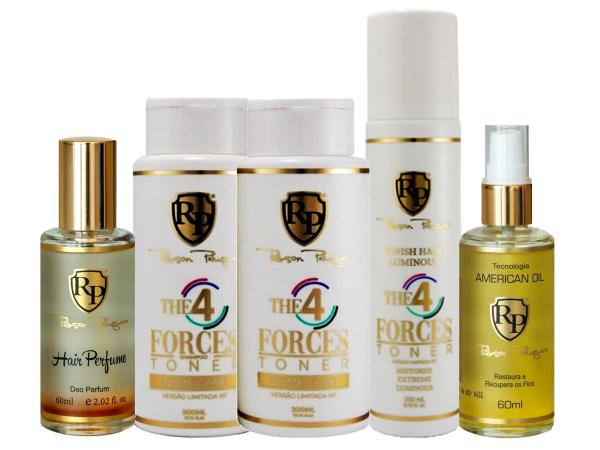 Robson Peluquero - Kit 4 Forces Shampoo + Máscara + Finish + Hair Perfum + Argan