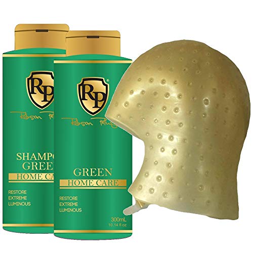 Robson Peluquero - Kit Matizador Green Shampoo + Máscara 300ml + Touca