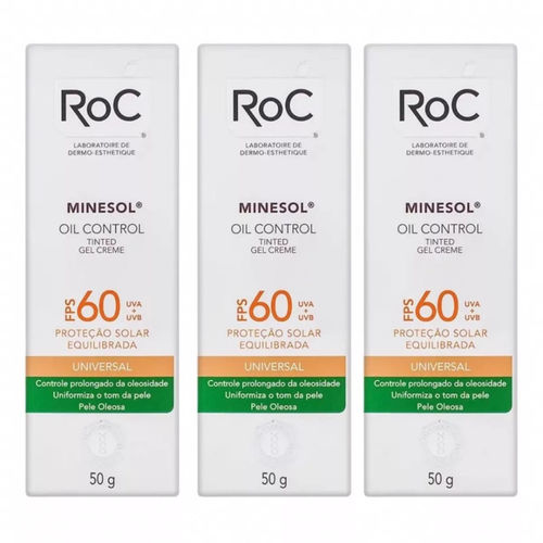 Roc Minesol Oil Control Universal Tinted Fps 60 3 Unidades