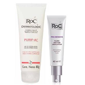Roc Pro Renove Fluido 40Ml + Gel de Limpeza Facial Roc Purif-Ac 80G