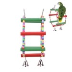 Roda Gigante De Madeira Swing Bell Beads Hang Climb Parrot Bird Pet Brinquedo Gaiola Decoração