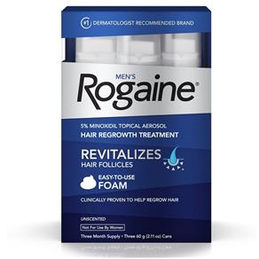Rogaine Men`S Foam 5% Minoxidil em Espuma 5% Tratamento para Crescimento de Cabelo para 3 Meses - 60g