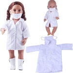 Role Play Doctor Roupa Vestido para 18 Inch menino americano boneca Acess¨®rio Toy menina