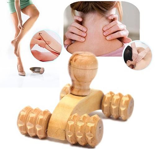 Rolo de Carro Massagem de Madeira Ferramenta Reflexologia Mão Pé para Trás Terapia Corporal Relaxante