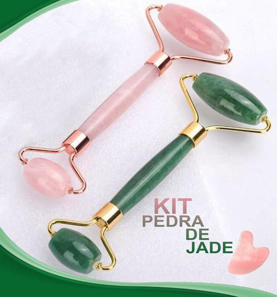 Rolo Massageador Pedra Jade+Pedra Quatzo - Quartzo/Jade