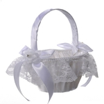 Romantic Lace bowknot cesta da flor pétalas de rosa Holder for Wedding Party Decoration