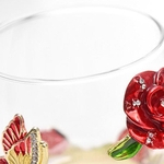 Rosas coloridas Esmalte ¨¢gua de vidro de alta qualidade cristal presente vidro redonda