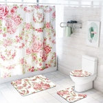 BLU Rose Flor Imprimir WC tapete antiderrapante absorvente Banho Tapete de Banho Cortina Set Garden & Tools