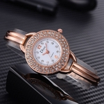 Rose Gold Plated Women's Elegant Rhinestone Bracelet Fashion Watches