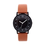 Round Dial Leather Skin Strap Quartz Women's Watch Men's Watch Lovers Watches