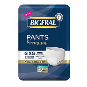 Roupa Íntima Bigfral Pants Premium Tamanho G/XG - 8 Unidades