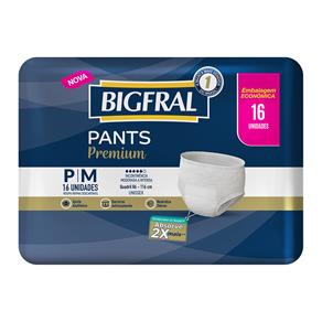 Roupa Íntima Bigfral Pants Premium Tamanho P/M - 16 Unidades