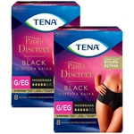 Roupa íntima feminina tena pants discreet black ideal para incontinência urinária moderada 16un g/eg