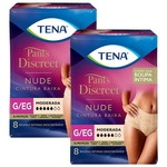 Roupa íntima feminina tena pants discreet nude ideal para incontinência urinária moderada 16un g/eg