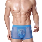 Roupa íntima masculina Sexy Ice Silk Macio Impressão malha respirável Médio cintura Briefs ultrafinos Calças curtas