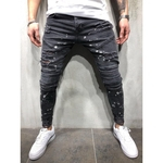 Roupas de grife Zipper Jeans dos homens da tendência Buracos joelho Zipper Pés Buracos Explosão de Homens da motocicleta calças dos homens jeans skinny 2019
