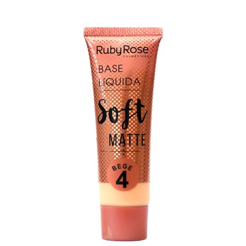 Ruby Rose Base Soft Matte Bege 4 Cobertura Liquida Pele Perfeita