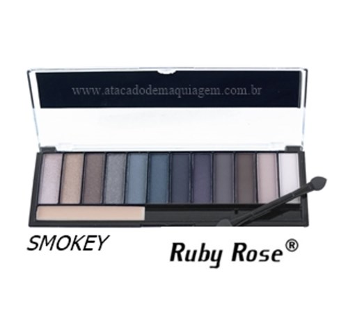 Ruby Rose Paleta de Sombras Smokey 12 Cores