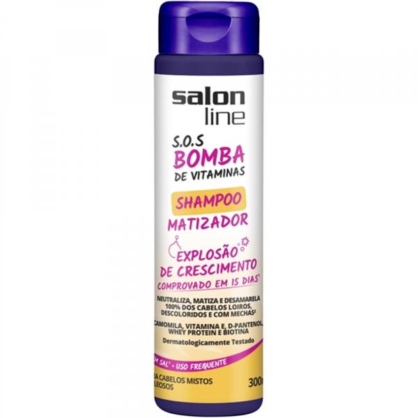 S.O.S Bomba de Vitaminas Salon Line Shampoo Matizador Cabelos Mistos a Oleosos 300ml - Salon Line Professional