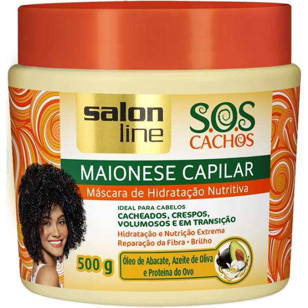 S.O.S Cachos Maionese Capilar Salon Line Máscara de Hidratação Nutritiva 500g - Salon Line Professional