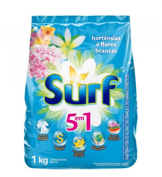 Sabão em Pó Surf 5 em 1 Hortênsias e Flores Brancas 1Kg