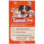 Sabonete Antipulgas Sanol Dog Em Barra Para Cães - Neutro 90g