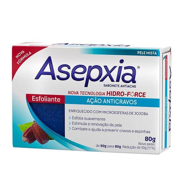 Sabonete Asepxia Esfoliante Ação Anticravos 80g