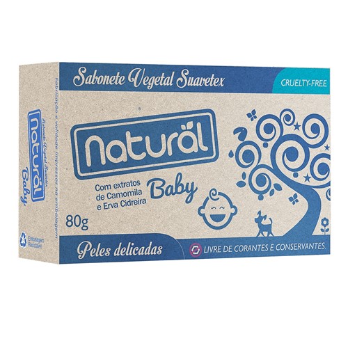 Sabonete Baby Natural e Vegano Camomila e Erva Cidreira 80 G