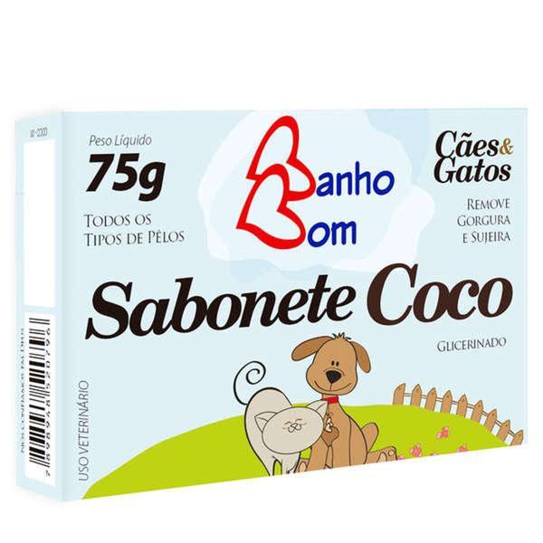 Sabonete Banho Bom Coco para Cães e Gatos