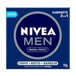 Sabonete Barra Nivea Original Protect 3 em 1 Masculino 90g