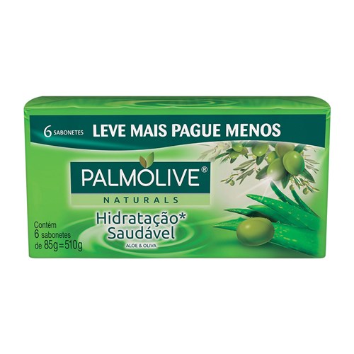Sabonete Corporal Palmolive Naturals Aloe e Oliva 85G 6 Unidades