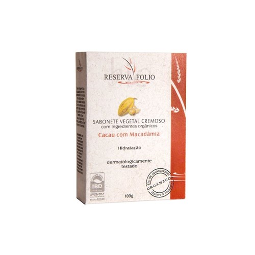 Sabonete Cremoso Natural e Vegano Reserva Folio Macadâmia 100g